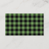 Carte De Visite Plaid de la mousse de bison vert et noir (Dos)