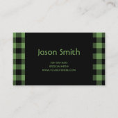 Carte De Visite Plaid de la mousse de bison vert et noir (Devant)