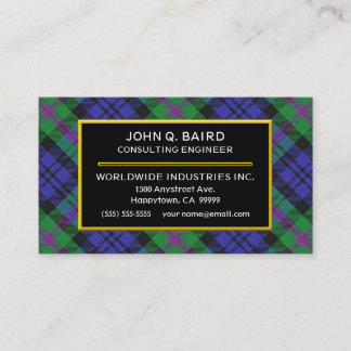 Carte De Visite Plaid de tartan écossais de Baird de clan