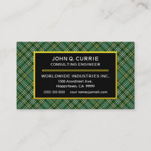 Carte De Visite Plaid de tartan écossais de Currie de clan