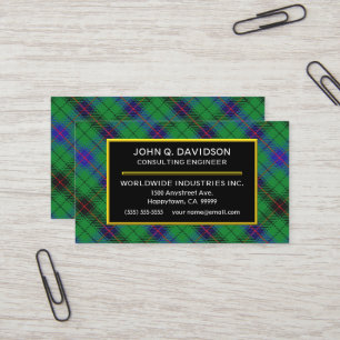 Carte De Visite Plaid de tartan écossais de Davidson de clan