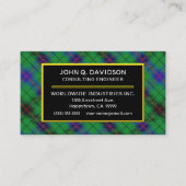 Carte De Visite Plaid de tartan écossais de Davidson de clan (Devant)