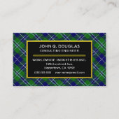 Carte De Visite Plaid de tartan écossais de Douglas de clan (Devant)