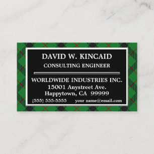 Carte De Visite Plaid de tartan écossais de Kincaid de clan