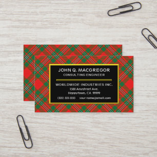 Carte De Visite Plaid de tartan écossais de MacGregor de clan