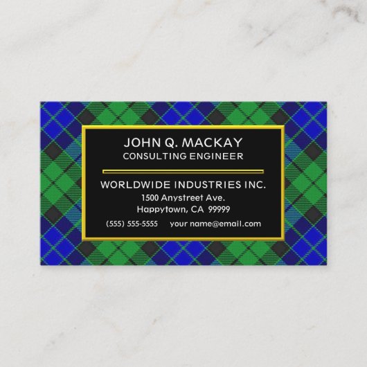 Carte De Visite Plaid de tartan écossais de MacKay de clan (Devant)