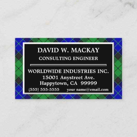 Carte De Visite Plaid de tartan écossais de MacKay de clan (Devant)