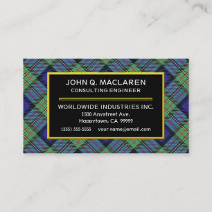 Carte De Visite Plaid de tartan écossais de MacLaren de clan