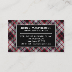 Carte De Visite Plaid de tartan écossais de MacPherson de clan