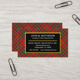 Carte De Visite Plaid de tartan écossais de Matheson de clan