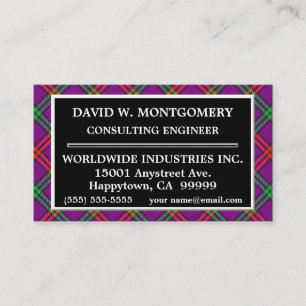 Carte De Visite Plaid de tartan écossais de Montgomery de clan