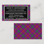 Carte De Visite Plaid de tartan écossais de Montgomery de clan (Devant / Derrière)