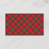 Carte De Visite Plaid de tartan écossais de Stewart de clan (Dos)