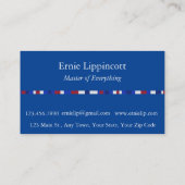 Carte De Visite Plaid en rouge, blanc et bleu (Dos)