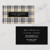 Carte De Visite Plaid et Tweed à la mode (Devant / Derrière)