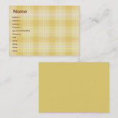 Carte De Visite Plaid Jaune - Chubby (Devant / Derrière)