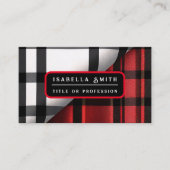 Carte De Visite Plaid Moderne Abstraite Rouge Noir Plaid Collectio (Devant)
