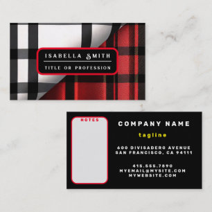 Carte De Visite Plaid Moderne Abstraite Rouge Noir Plaid Collectio