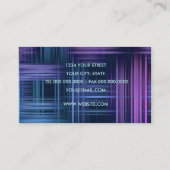 Carte de visite Plaid moderne bleu violet (Dos)
