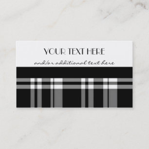 Carte De Visite Plaid noir et blanc