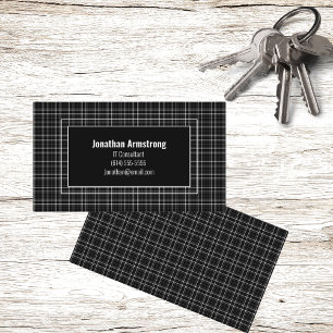 Carte De Visite Plaid noir et blanc