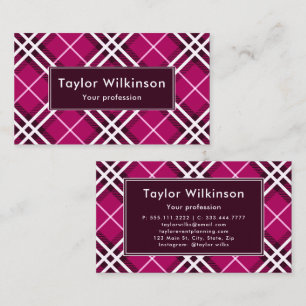 Carte De Visite Plaid Rose