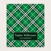 Carte De Visite Plaid Vert (Extérieur déplié)