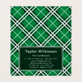 Carte De Visite Plaid Vert (Intérieur déplié)
