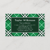 Carte De Visite Plaid Vert (Dos)