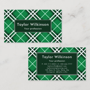 Carte De Visite Plaid Vert