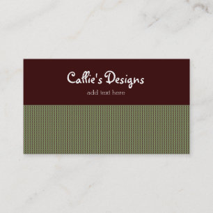 Carte De Visite Plaid vert au chocolat Brown