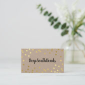 Carte De Visite PLAIN BOLD MINIMAL confetti faux or kraft noir (Debout devant)