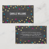 Carte De Visite PLAIN BOLD MINIMAL confetti or rose calcaire (Devant / Derrière)