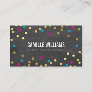 Carte De Visite PLAIN BOLD MINIMAL confetti or rose calcaire