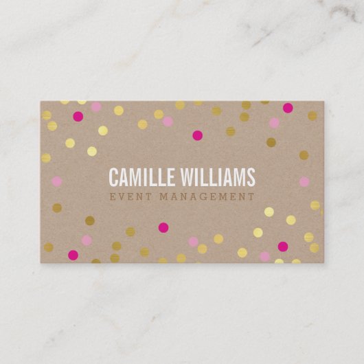 Carte De Visite PLAIN BOLD MINIMAL confetti or rose rose rose mign (Devant)