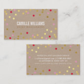 Carte De Visite PLAIN BOLD MINIMAL confetti or rose rouge kraft (Devant / Derrière)