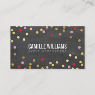 Carte De Visite PLAIN BOLD MINIMAL confetti or rouge tchalkboard