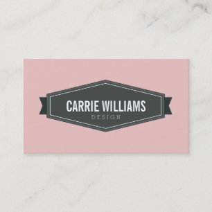 Carte De Visite PLAIN BOLD MINIMAL Smart badge logo bébé rose gris