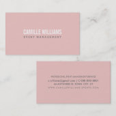 Carte De Visite PLAIN BOLD MINIMAL smart text baby rose + gris (Devant / Derrière)