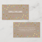 Carte De Visite PLAIN BOLD MINIMAL smart text confetti or kraft (Devant / Derrière)