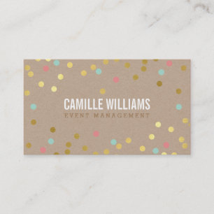 Carte De Visite PLAIN BOLD MINIMAL smart text confetti or kraft
