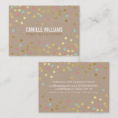 Carte De Visite PLAIN BOLD MINIMAL smart text confetti or kraft (Devant / Derrière)