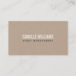 Carte De Visite PLAIN BOLD MINIMAL smart text naturel kraft