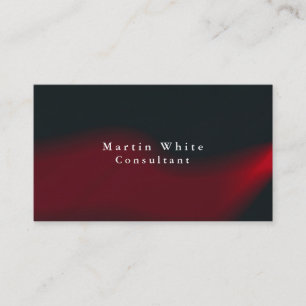 Carte De Visite Plain Elegant Black Red Waves Professionnel Modern