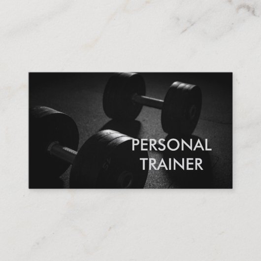 Carte De Visite Plain Gray Fitness Modern Personal Trainer (Devant)