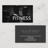 Carte De Visite Plain Gray Fitness Modern Personal Trainer (Devant / Derrière)