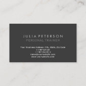 Carte De Visite Plain Gray Fitness Modern Personal Trainer (Dos)