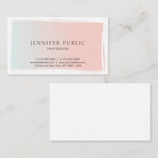 Carte De Visite Plaine à la mode créative moderne de conception (Devant / Derrière)