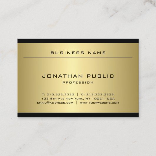 Carte De Visite Plaine à la mode minimale élégante moderne de (Devant)