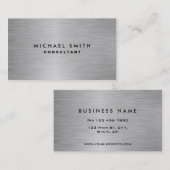 Carte De Visite Plaine argentée moderne professionnelle élégante (Devant / Derrière)